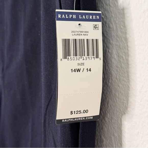 Lauren Ralph Lauren navy blue ankle trouser pants straight leg plus size 14 NWT - Picture 4 of 10